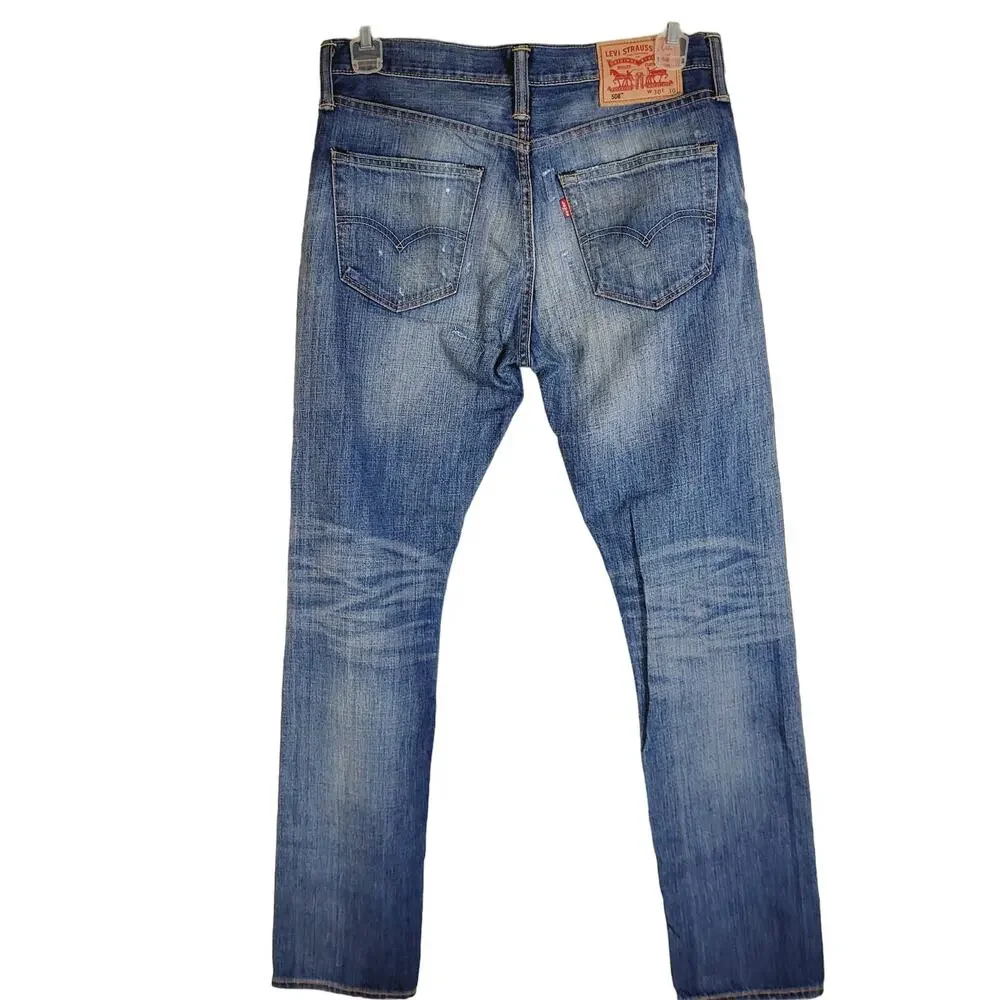 Levis 508 mens tapered leg mid wash blue jeans size 30/30 Classic Western Y2K